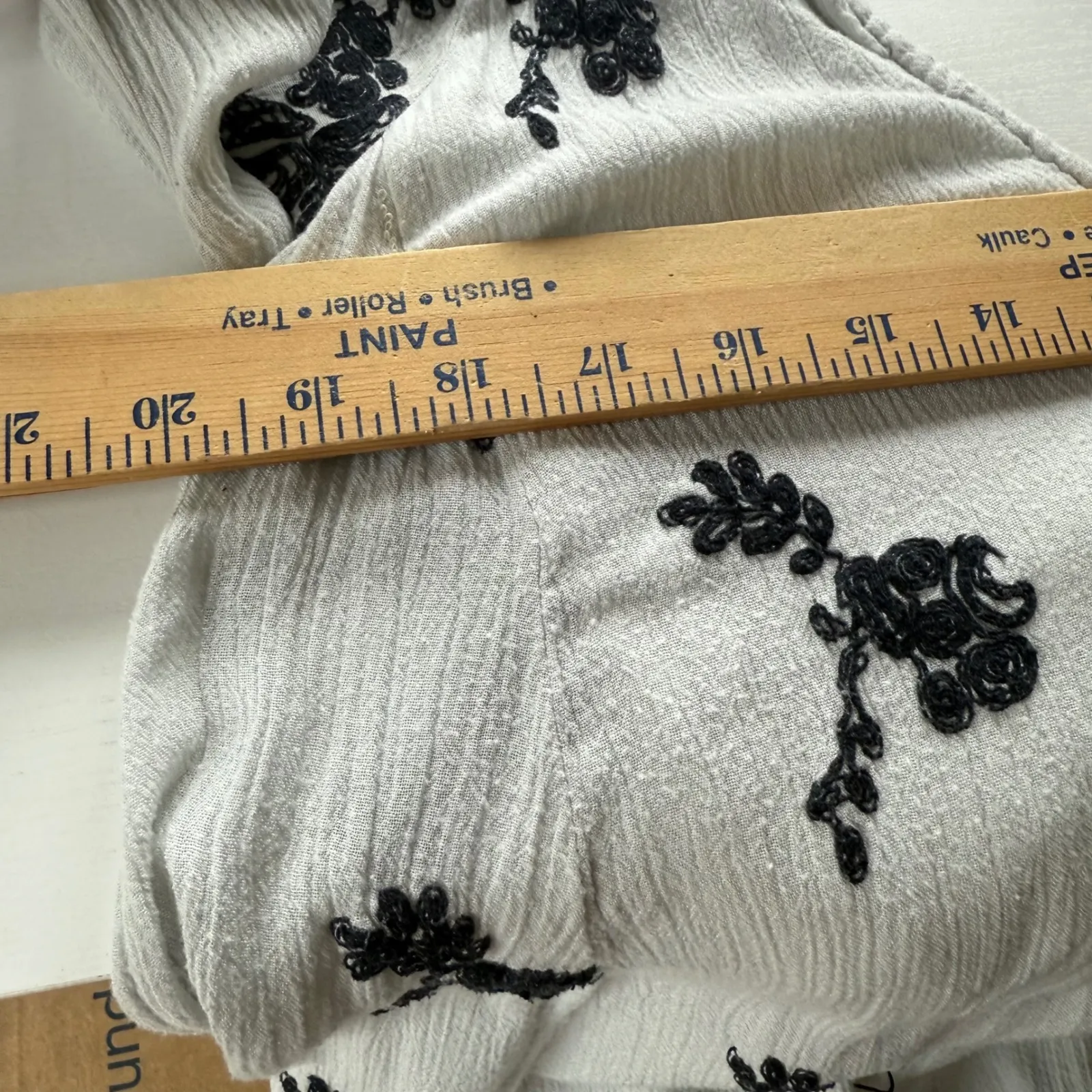 Free People Embroidered Emma Austin Long Sleeve Mini Dress tunic Blue Size‎ M - Image 5