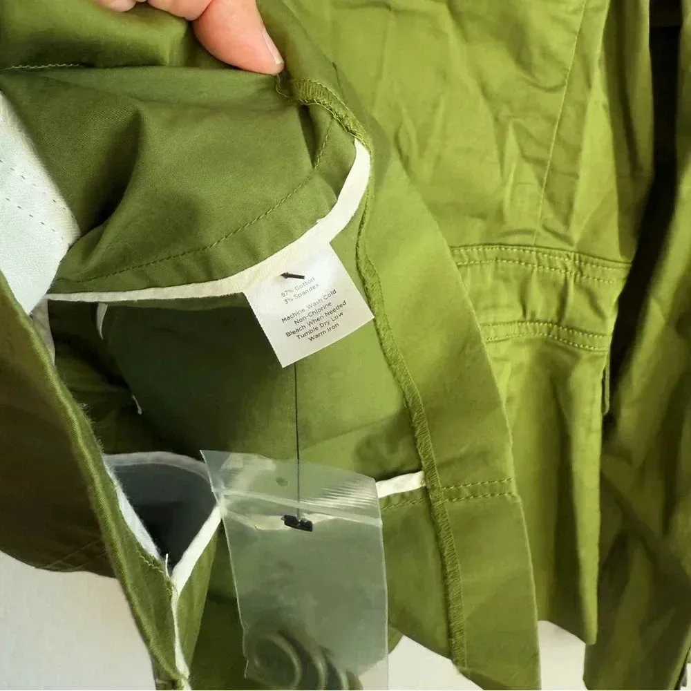 Talbots Olive Green One Button Long Sleeve Flip Pocket‎ Blazer Jacket Size 6 NWT - Image 8