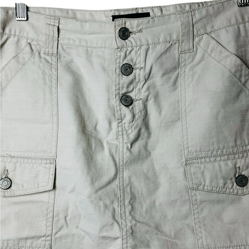 Vintage 90s Y2K Low Rise Cargo Mini Skirt Fringe Hem Grunge Juniors 13 - Image 5