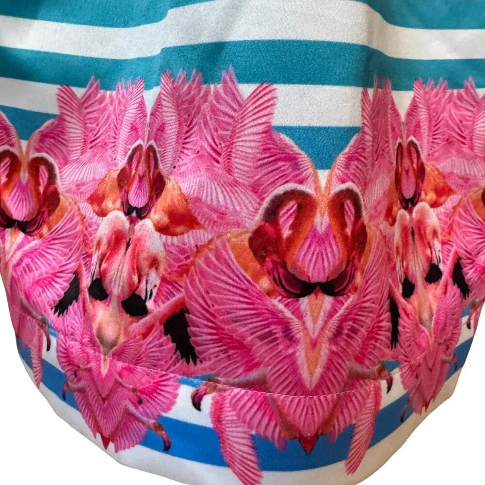 MANISH ARORA ANTHROPOLOGIE Seraphina Striped Midi Skirt Satin Teal Blue NWT 0 - Image 6