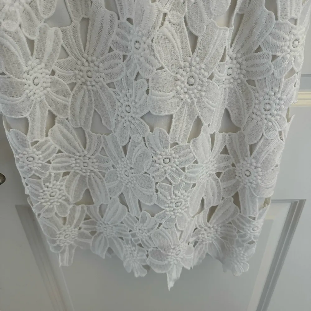 Worn Once! ASTR White Lace Floral Sleeveless Mini Dress | M - Image 5