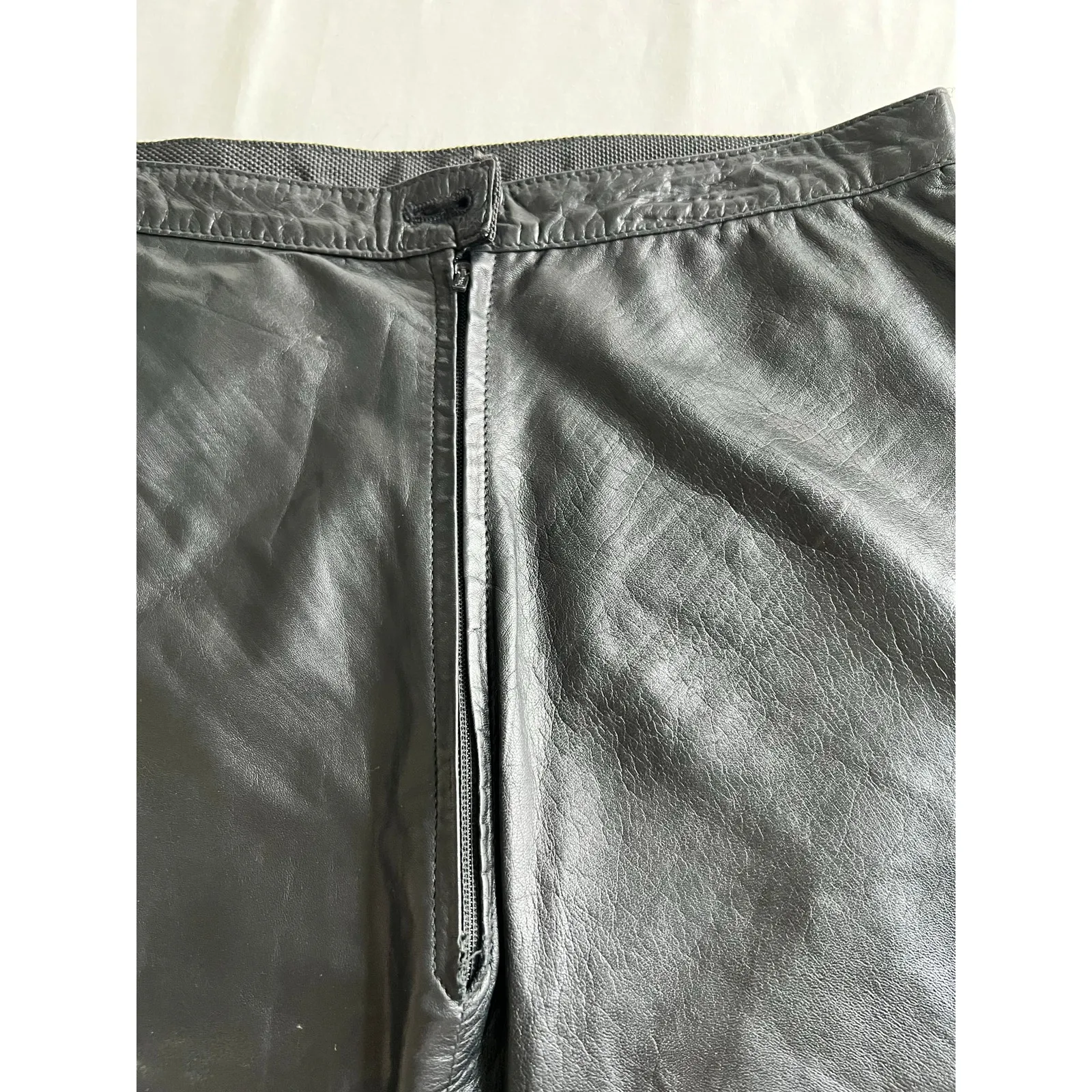 Tannery West Leather Skirt Women's Size XS Black Genuine Leather Vintage Lined - Image 3
