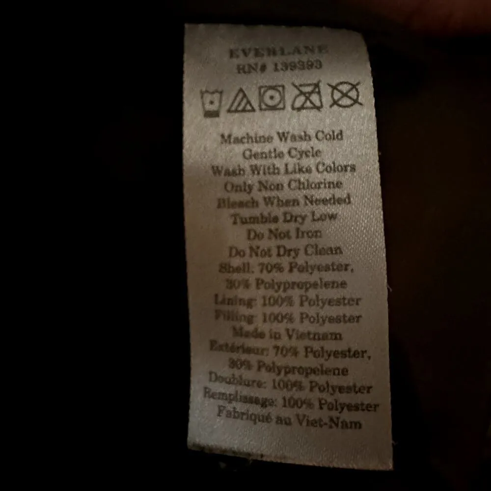 Everlane  The Renew Long Puffer Jacket Mid Length Pockets Full Zip Green Small - Image 5