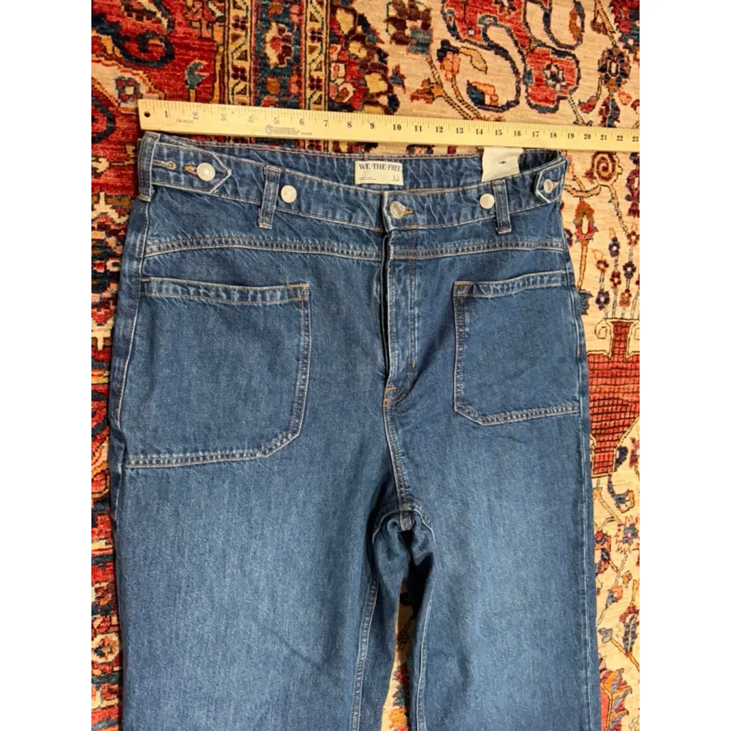 New Free People We The Free Palmer Cuffed Jeans Women’s 32 High Rise Cropped - Image 4