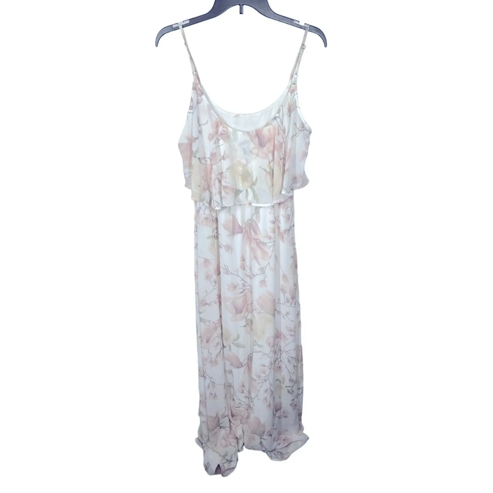 Show Me Your Mumu Caitlin White Floral Ruffle Maxi Dress M Wedding - Image 9