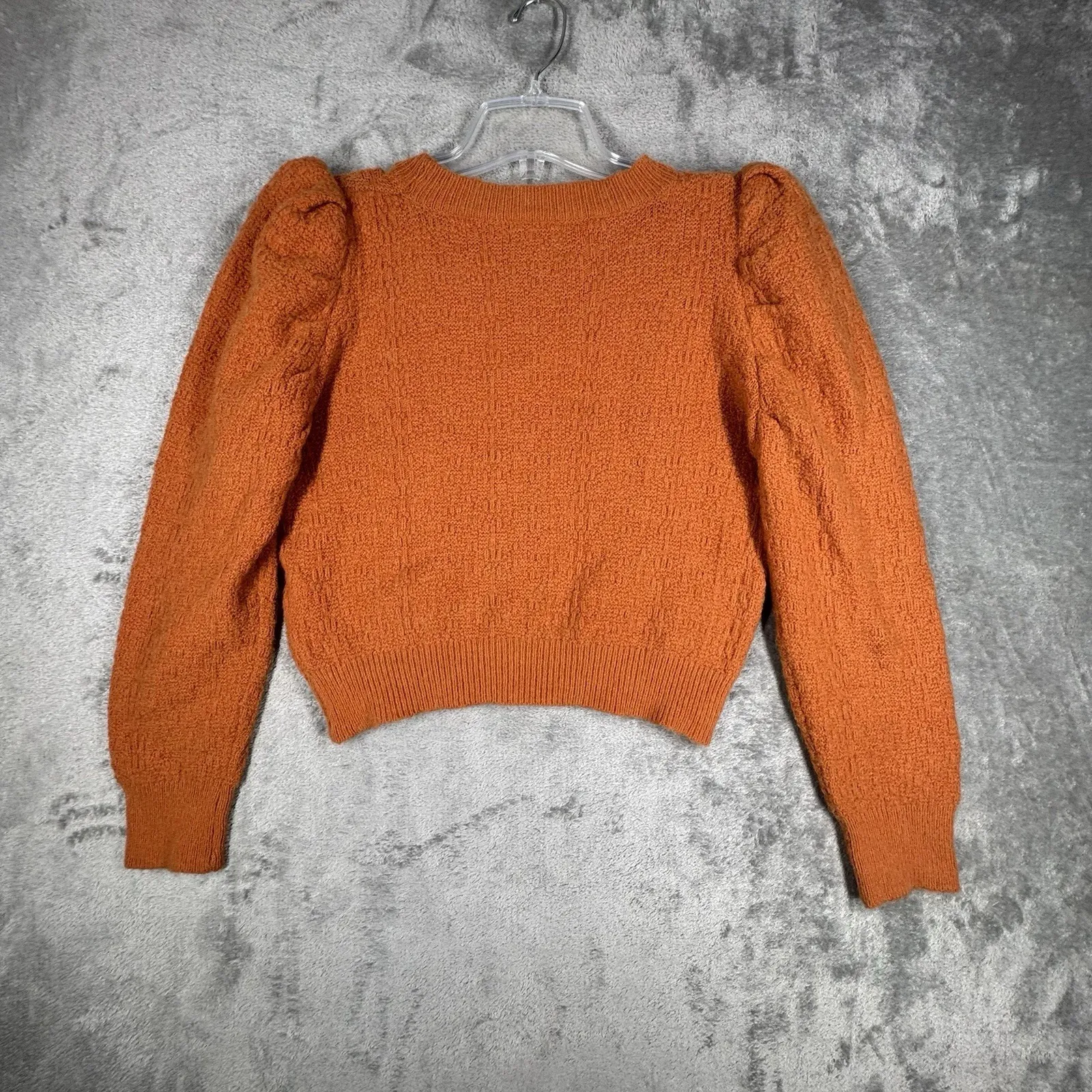 Lili Sidonio Molly Bracken Sweater Womens Small Orange Basic Classic Preppy - Image 3