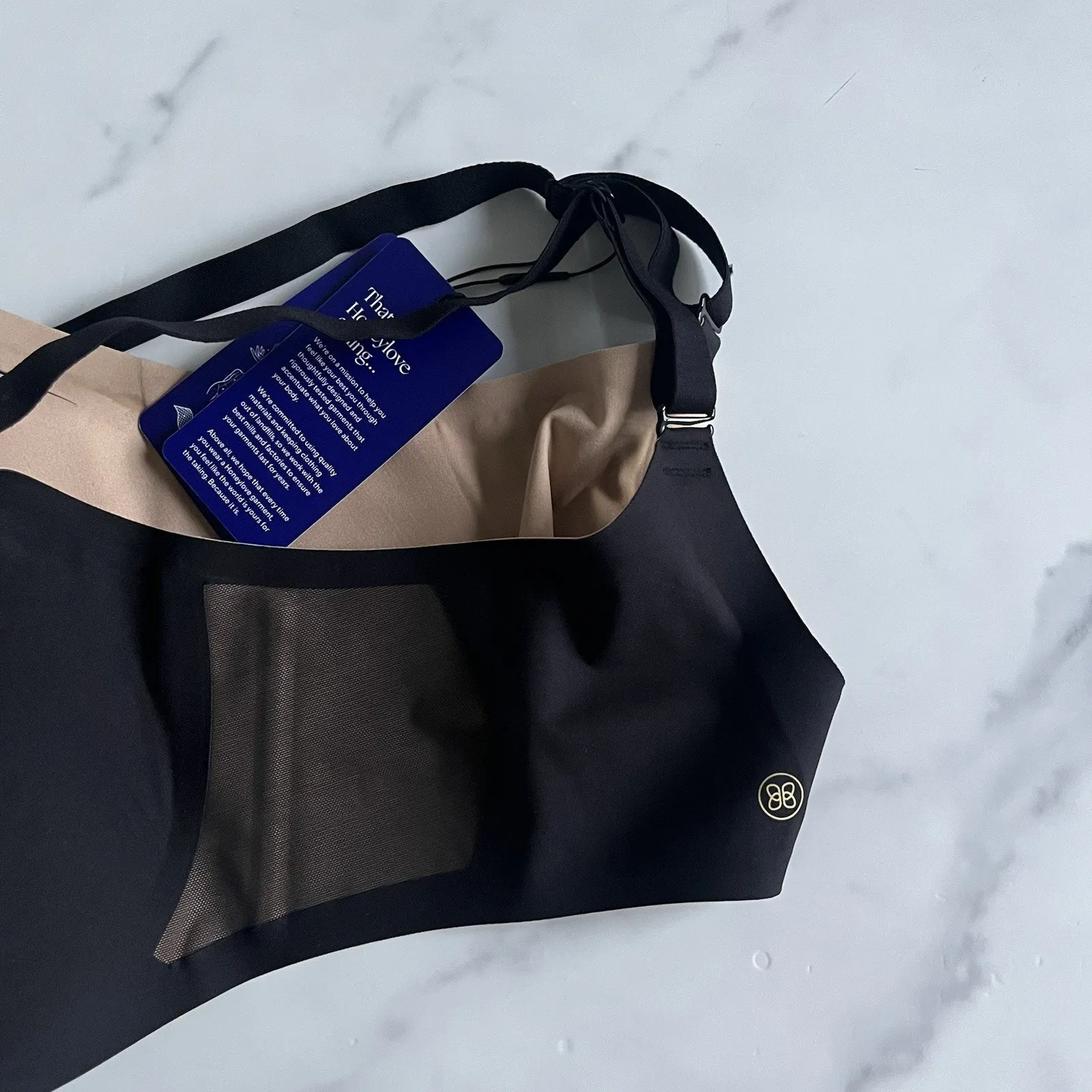 Honeylove Crossover Wireless Bra in Runway Black Tan Size 38D/DD Comfortable - Image 8