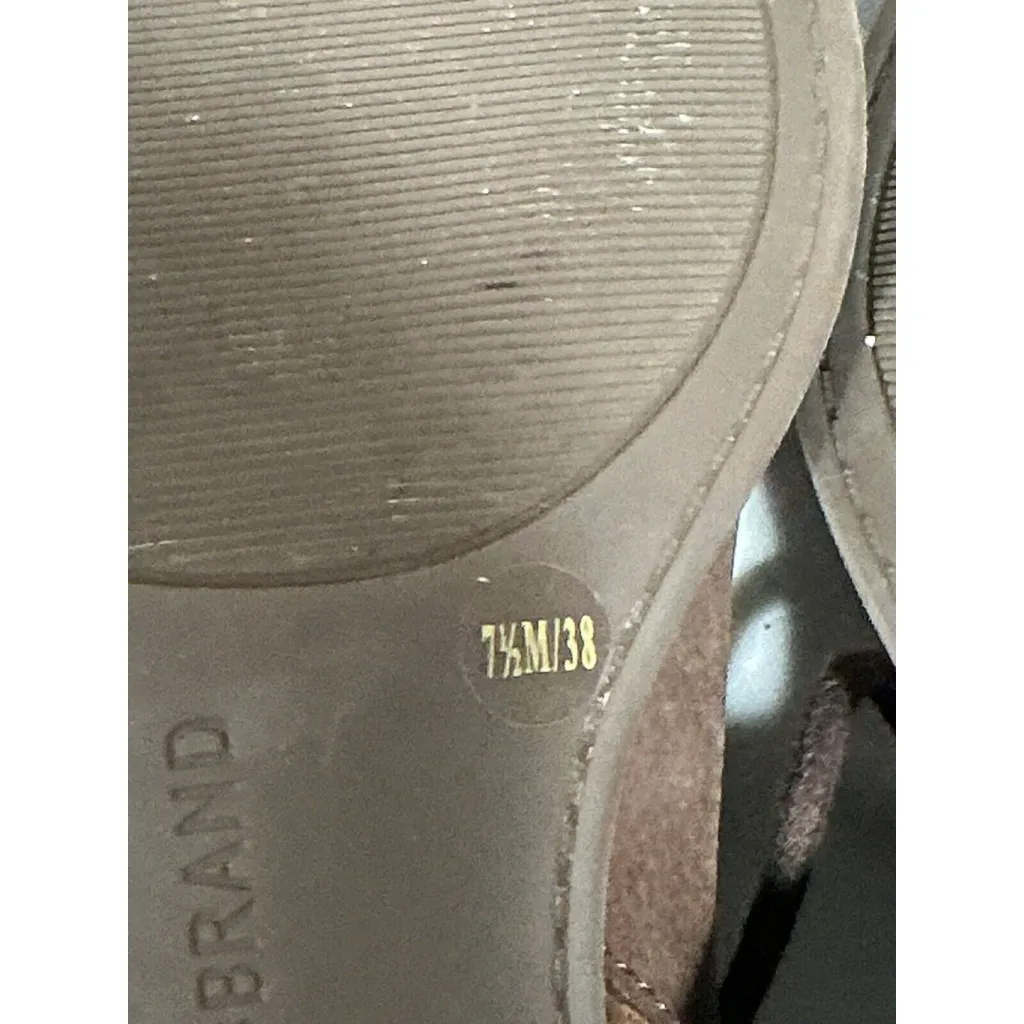 Womans Lucky Brand Drill Brown Leather Lace Up Stacked Heel Bootie 7.5 M - Image 9