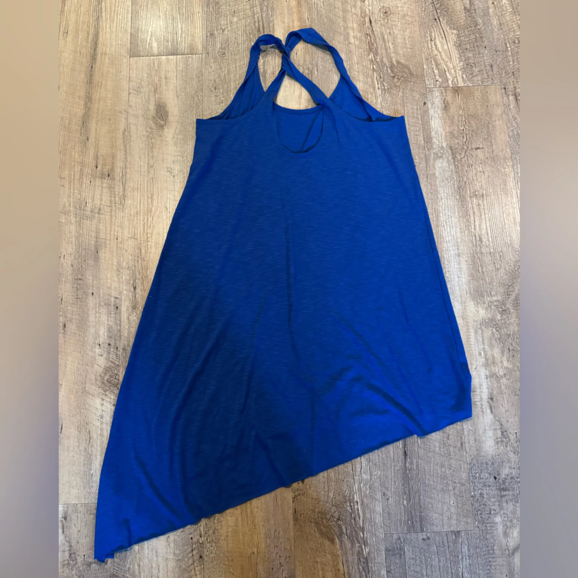 BECCA Vibrant Blue Asymmetrical Swimsuit Cover Up Dress Small - Image 3