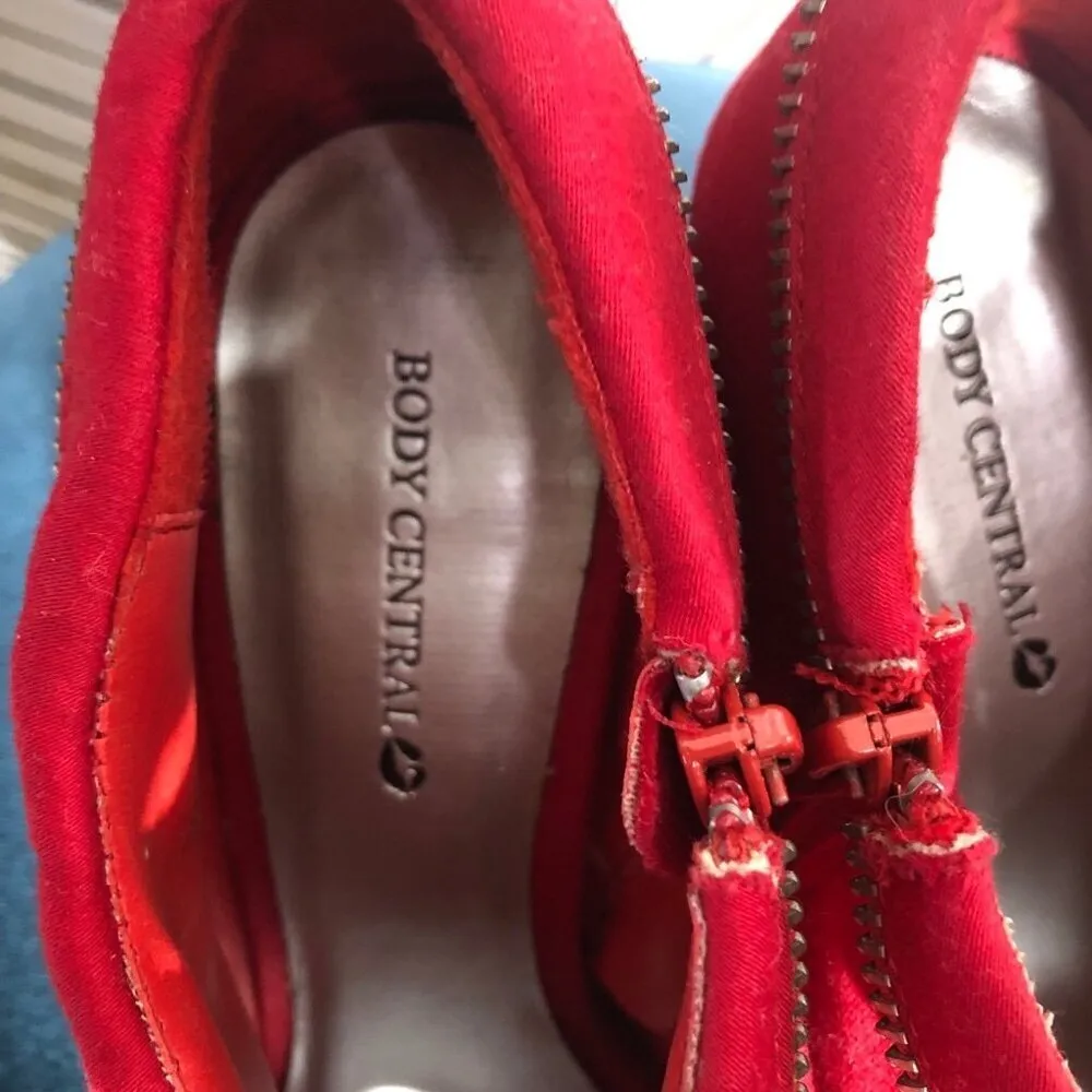 Body Central Red Peep Toe Stiletto Platform Heels Size 8 - Image 5