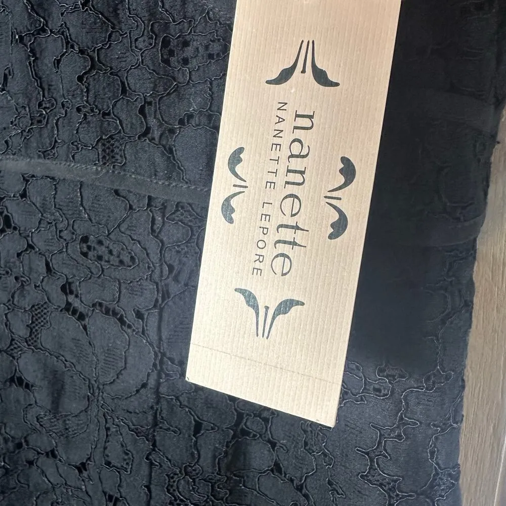 Nanette Lepore Black Lace V Neck Dress - Image 4