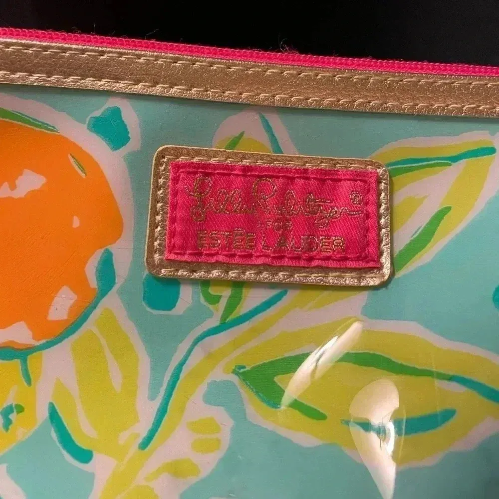 Lilly Pulitzer for Estee Lauder Makeup Pouch‎ Bag Aqua/Yellow/Orange/Pink … - Image 5