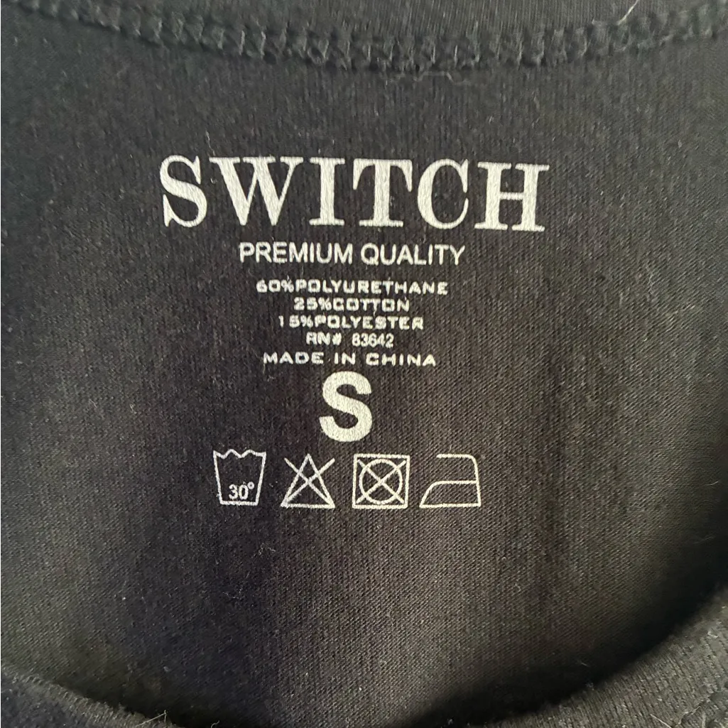 Switch Crocodile Effect Faux Leather Black Sleeveless Tank Top S - Image 9