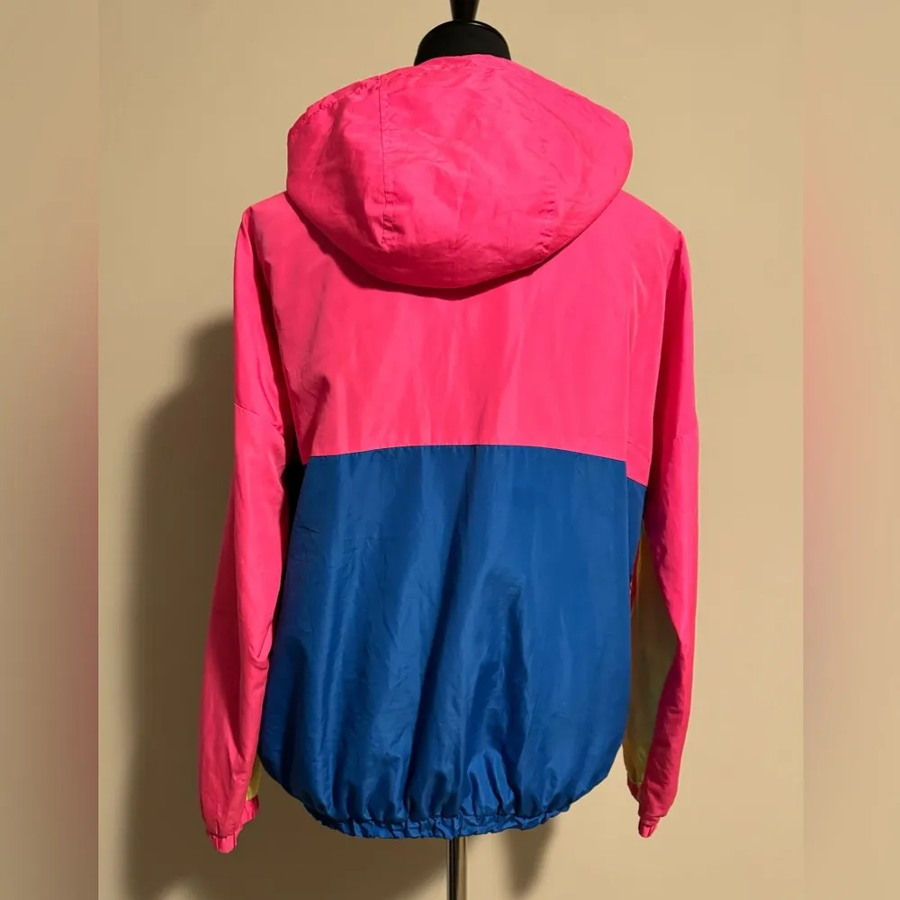 EUC Rue 21 Multicolor Neon Color Blocking Y2K Windbreaker 2 pockets size medium - Image 7