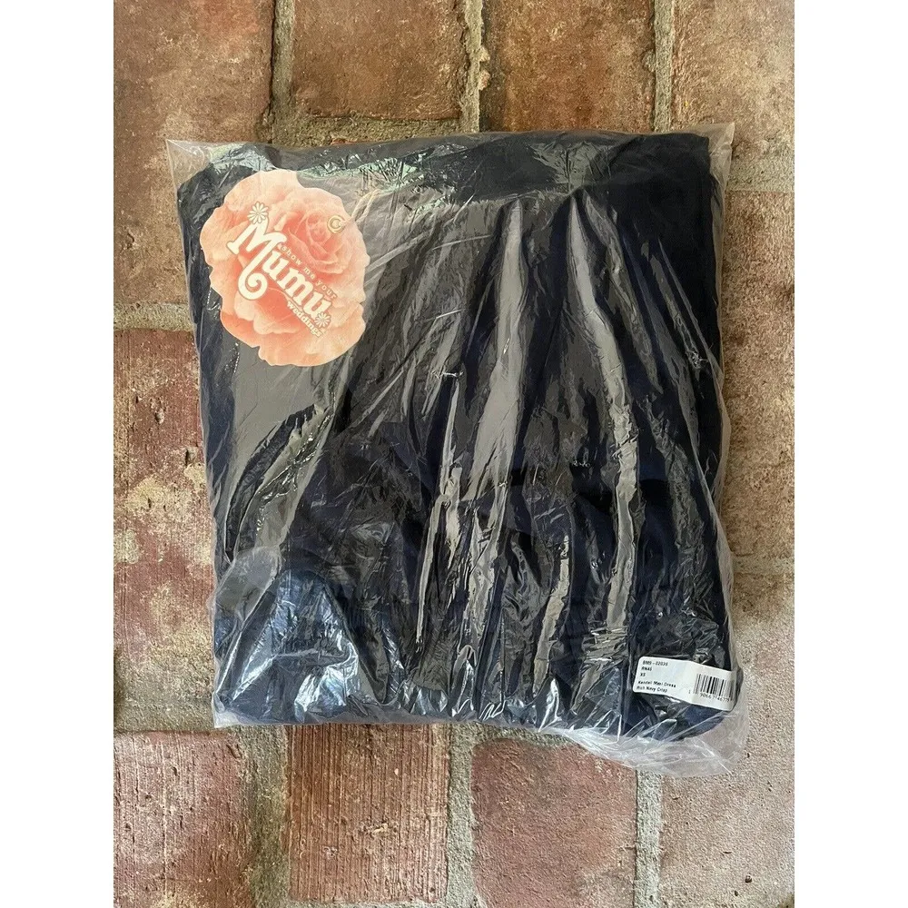 NWT Show Me Your Mumu Kendall Soft V-Back Maxi Gown Dress XS Rich Navy Blue - Image 6