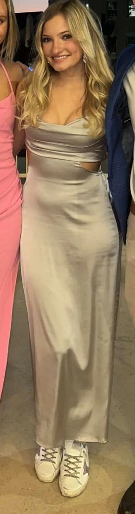 Cloud Ten Silver Cut Out Midi Dress - Image 2