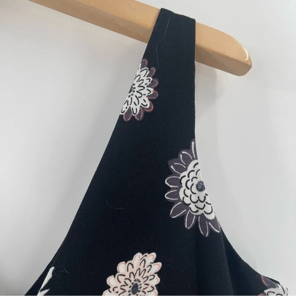 ANN TAYLOR LOFT Outlet Jumpsuit Size Extra Small Black Bloom Floral Office Work - Image 8