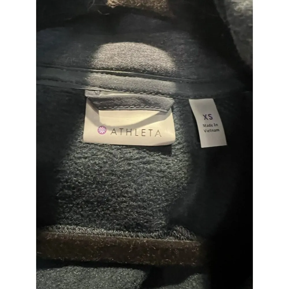 Athleta Victory Fitted Black Sporty Hooded zip up Hoodie Zipped Pockets Jacket - Image 3