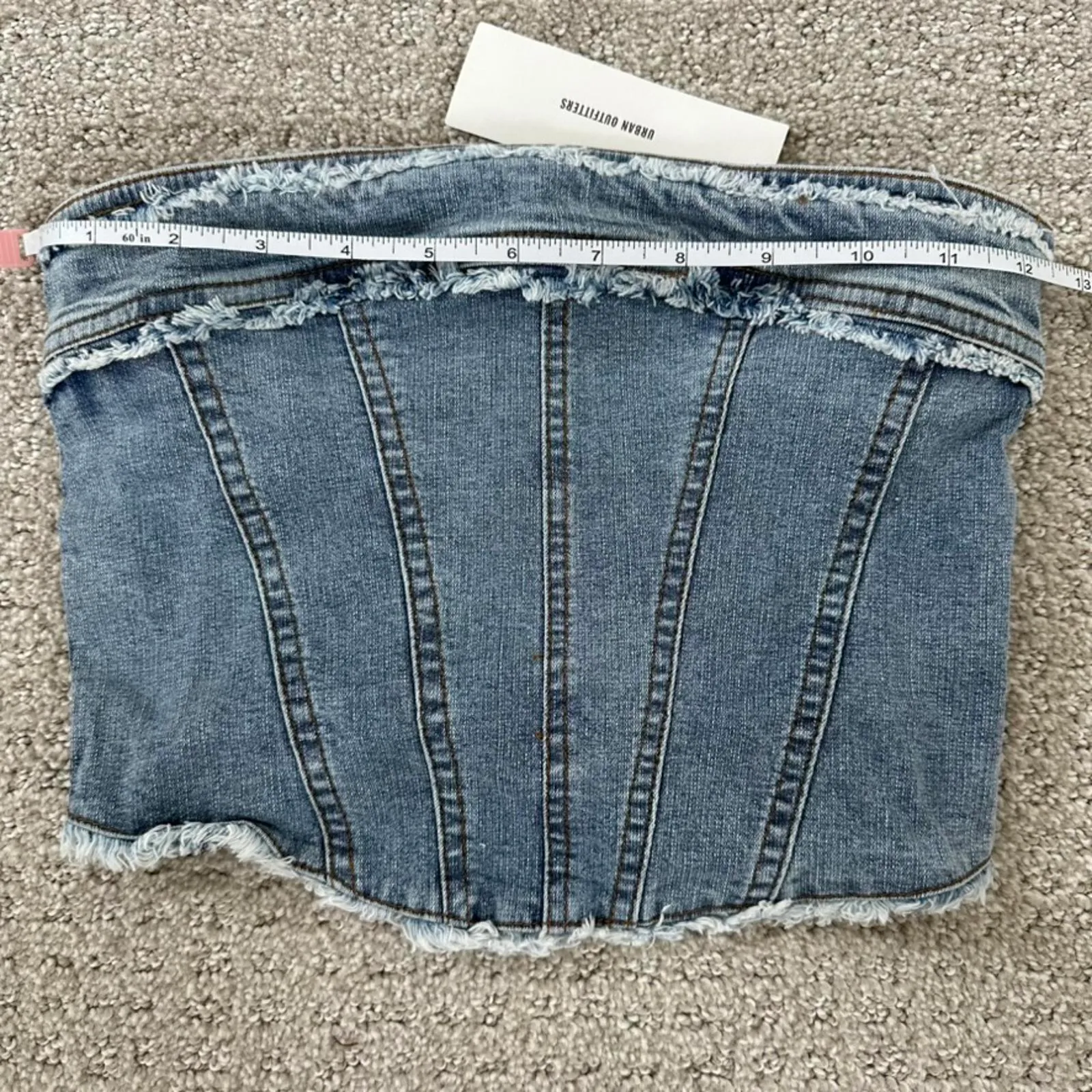 UO Ecote Kate Denim Tube Top Urban Outfitters Light Wash Blue NWT Small - Image 5