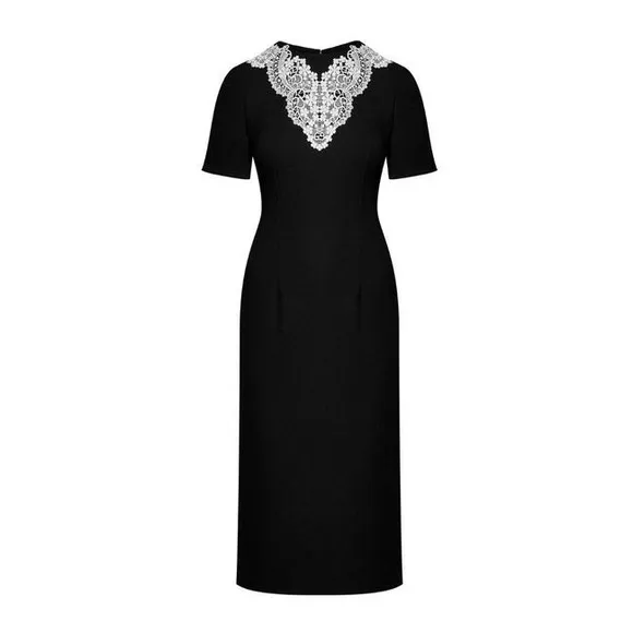 Gucci Wool Sable Couture Lace Dress - Image 3
