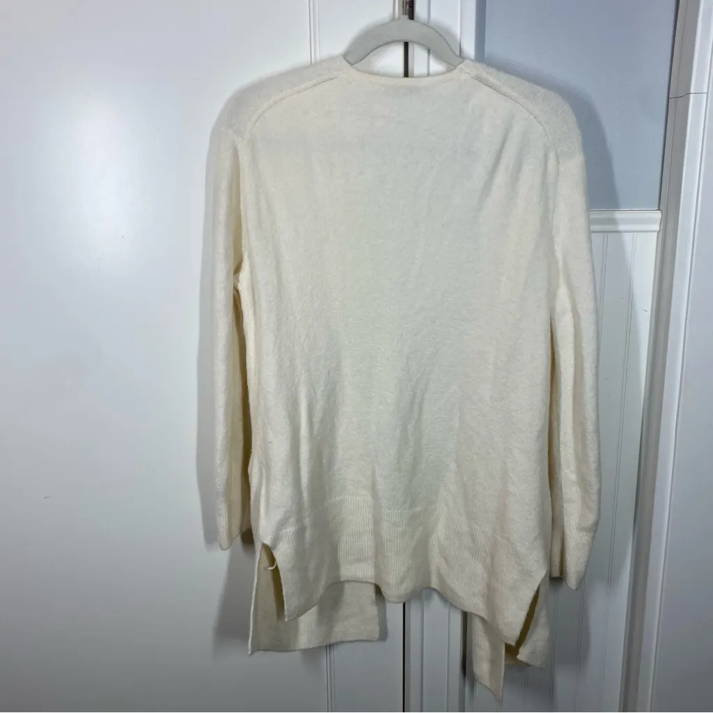 Madewell Cozy Walker Open Front Cardigan in Antique Cream size xs merino alpaca - Image 5