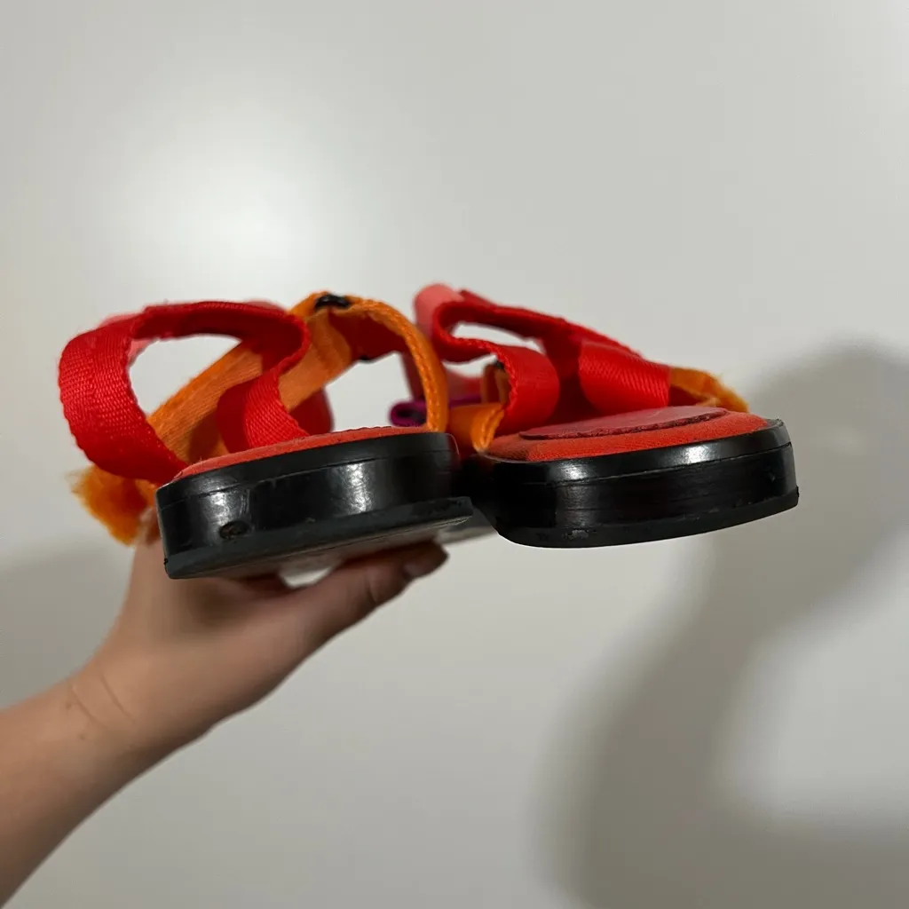 J. Crew Gretchen Sandals in Colorblock Red, Orange, and Pink Size 9 Women’s - Image 3