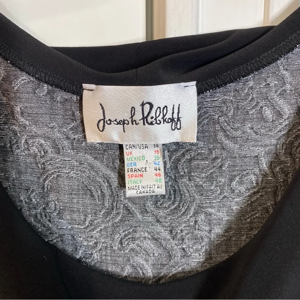 Joseph Ribkoff sheath dress in black and white printed slimming size 14 career - Image 2