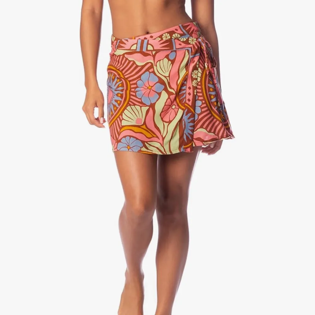 Maaji Zaria Print Faux Wrap Cover Up Skirt Womens Small - Image 12