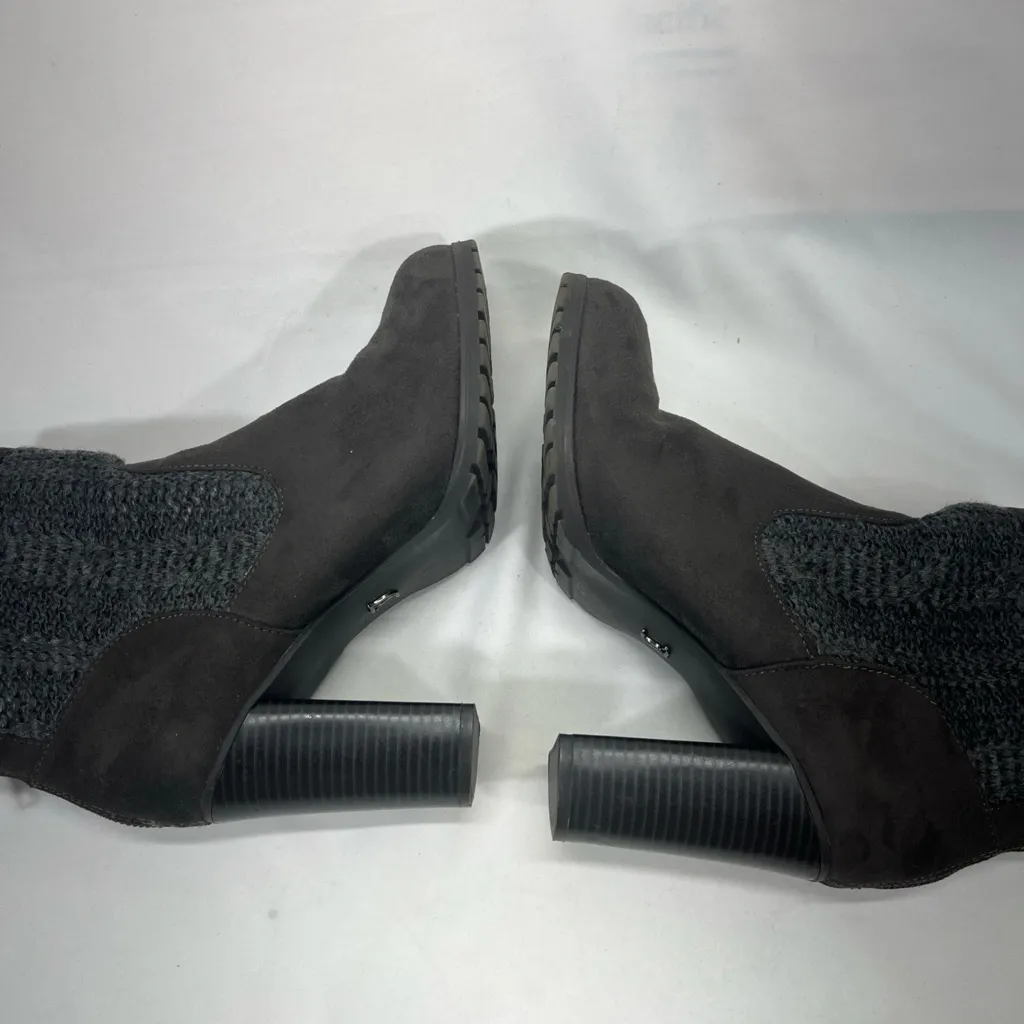 JUICY COUTURE LUPIA SUEDE & KNIT ANKLE BOOTS W/BACK ZIP SZ 10M GREY PREOWNED‎ - Image 6