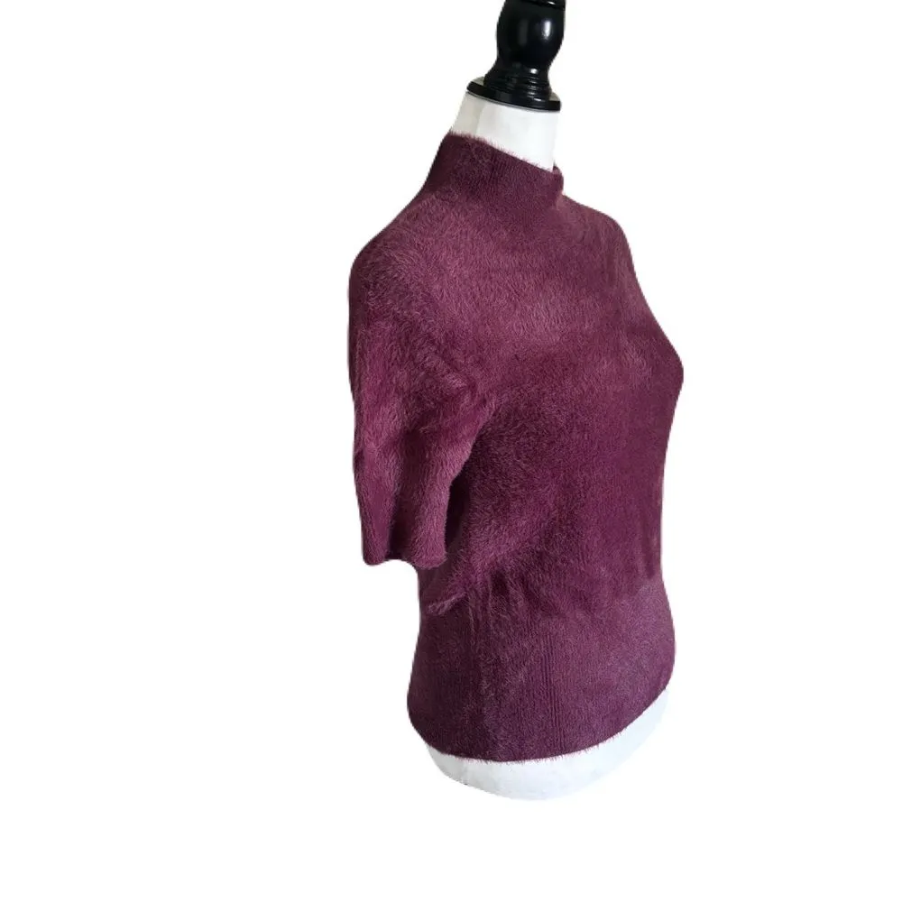 NWT Bailey 44 Textured Wine Mock Neck Top | Size Small - Image 3