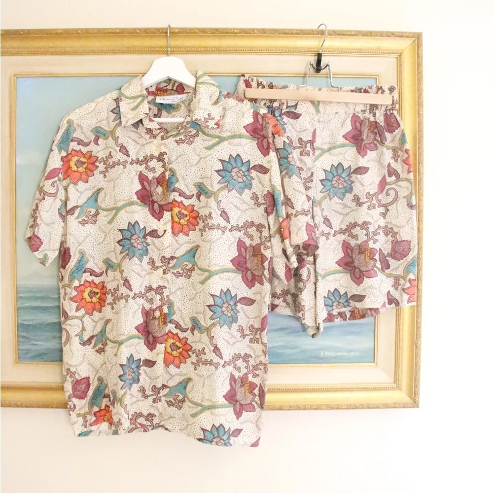 Oscar De La Renta Lounge Silk Set (retro) SZ S - Image 4