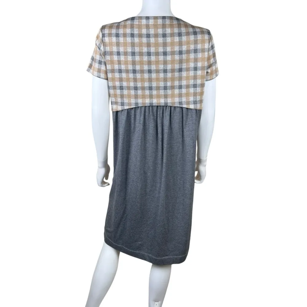 J. Jill Women's Short Sleeve Plaid Sheath Dress Small Tall - Image 7