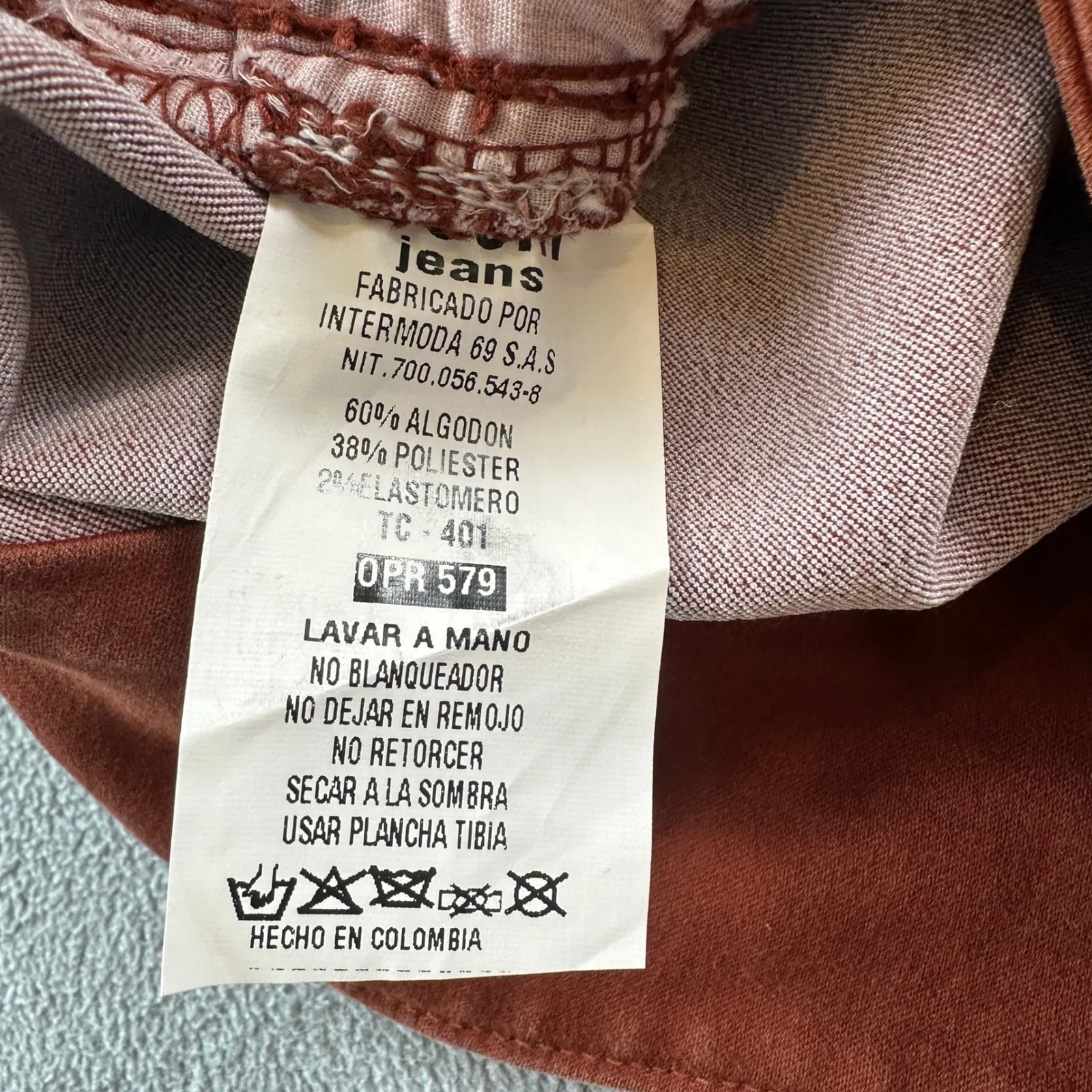 Dushi Jeans Women 12 Columbia High Waisted Skinny Slim Rust Orange Denim NWT - Image 7