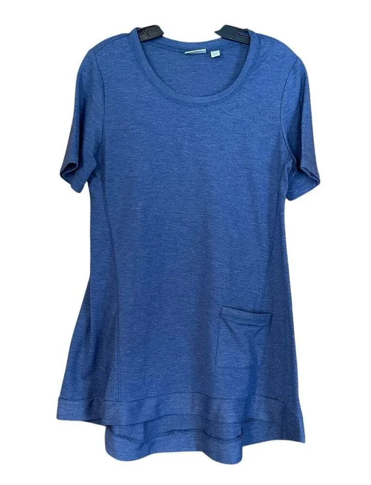 LOGO Lounge Lori Goldstein Blue Size Small Terry Short Sleeve Tunic Top Pocket - Image 8