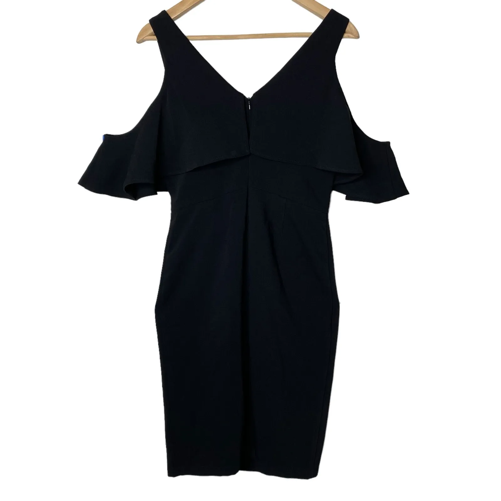 Greylin Sheath Dress Small Cold‎ Shoulder Knee Length Black - Image 4