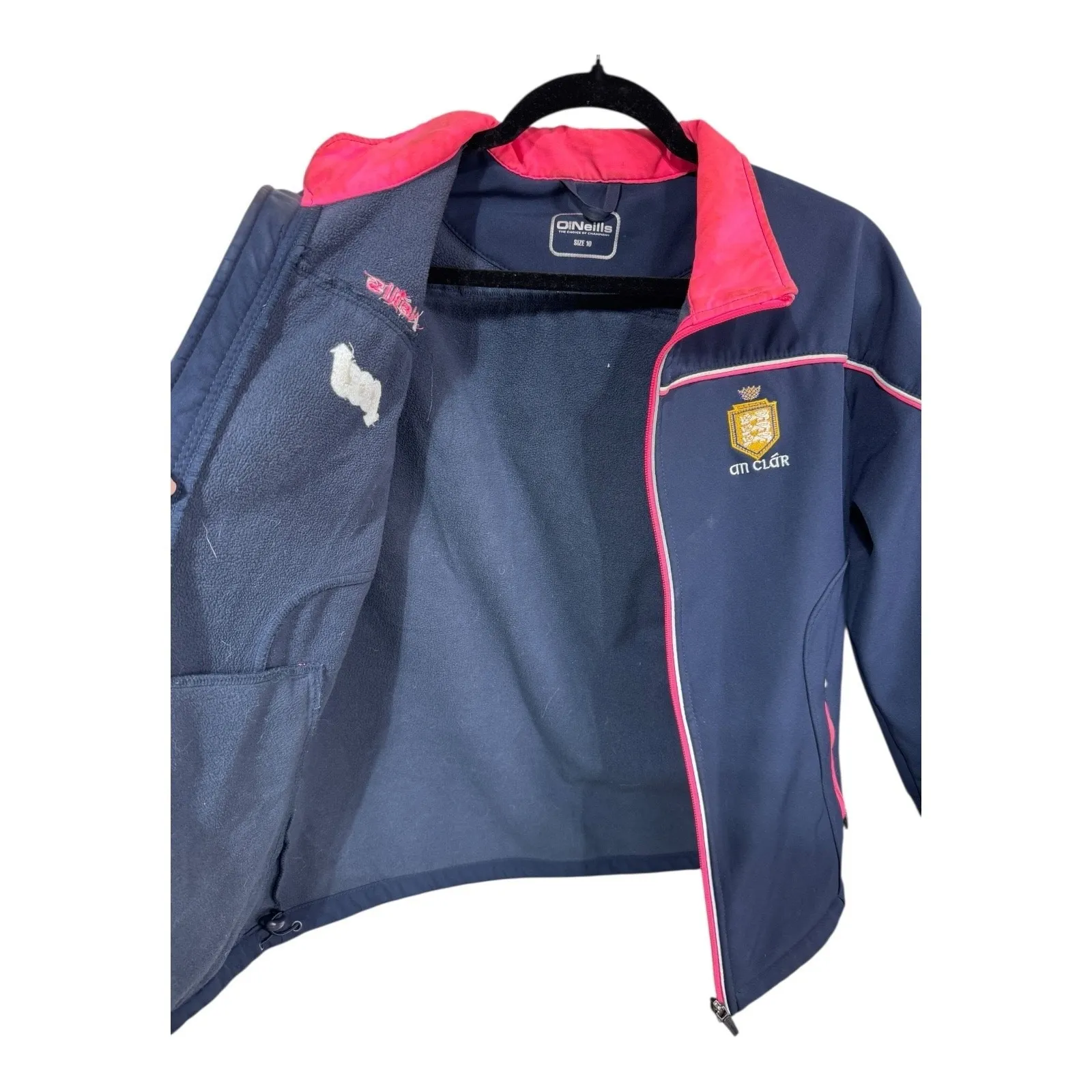 O'Neills Clare GAA Navy‎ Pink Zip Up Softshell Jacket Athletic Sport Women's 10 Blue - Image 9