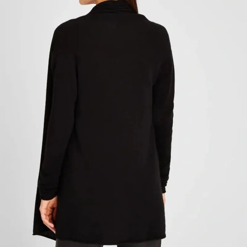 Club Monaco Cristina 100% Cashmere Shawl Lapel Cardigan Sweater Black Small - Image 2