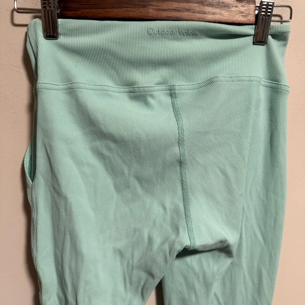 Outdoor Voices Patina Seafoam Flare Leggings Rib Mint Green- Size Small - Image 6