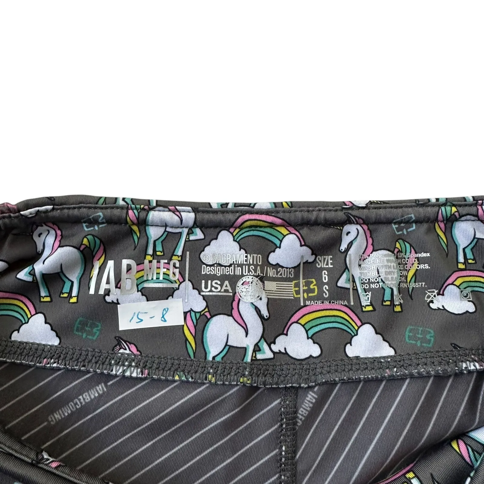 IAB MFG Gray Unicorn Cycling Mini Gym Shorts Women's Size Small | 15 - Image 3