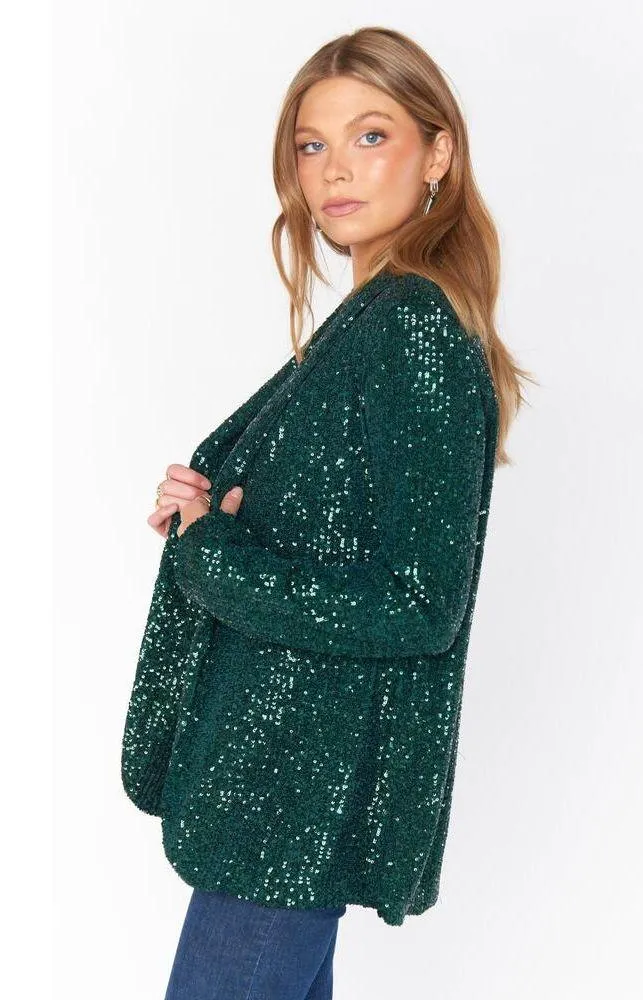 Show Me Your Mumu  Dance Blazer Emerald Sequins S NWT - Image 3