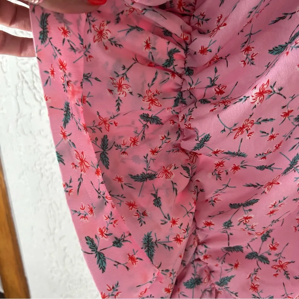 Pretty Little Thing | Pink Mini Floral Print Ruffled Skirt NWT Size 22 - Image 3