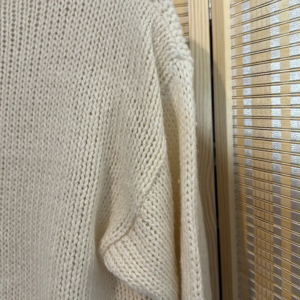 Cabin Creek Vintage 1990s Y2K Cream Embroidered Loose Knit Sweater Small - Image 13