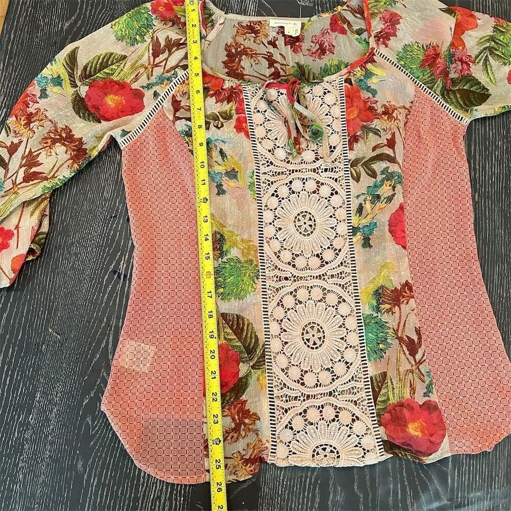 Meadow Rue Anthropologie Beige Floral Key - Image 2