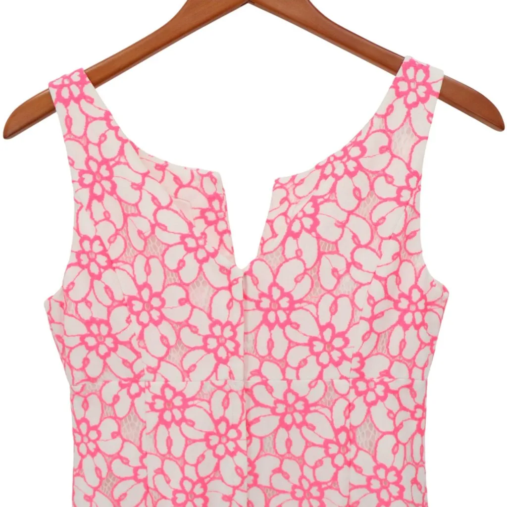 Lilly Pulitzer Daena Fiesta Pink White Floral Lined Mini Dress 4 - Image 6