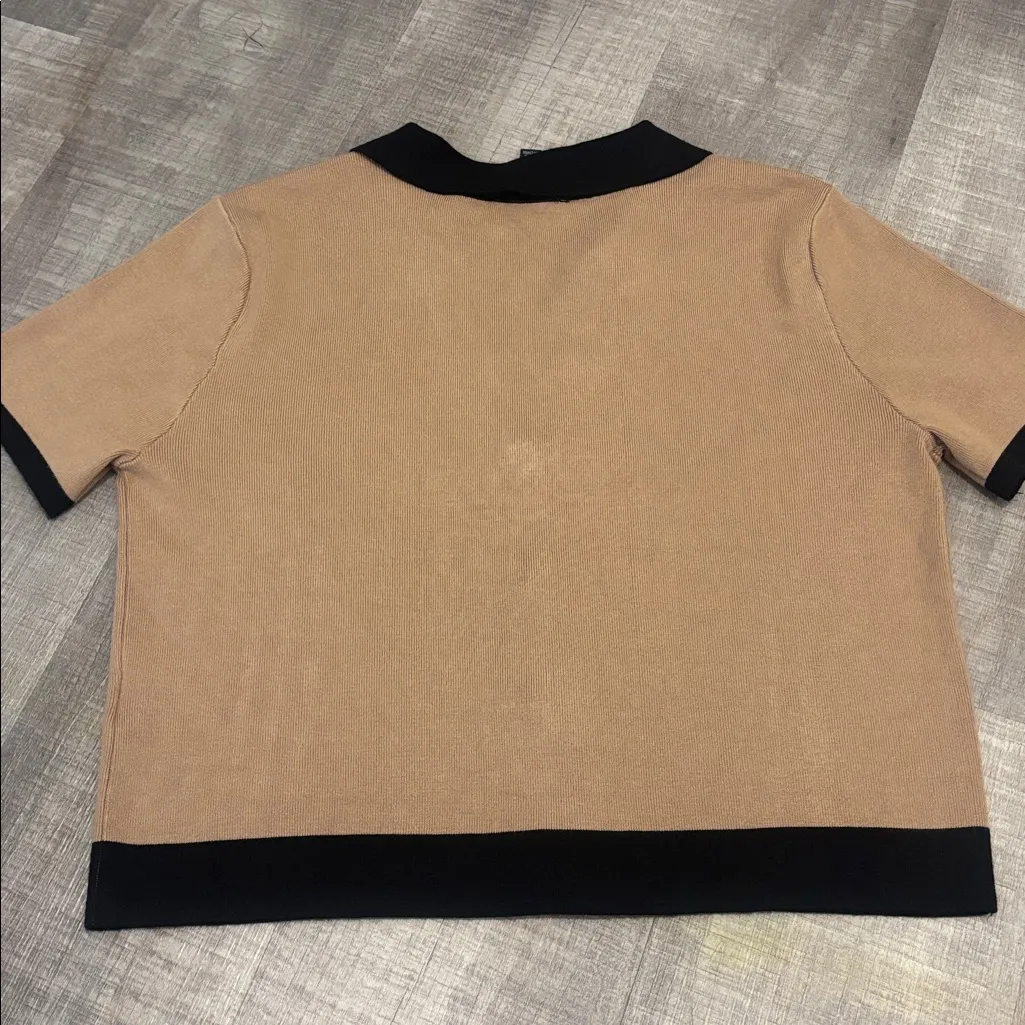 ellen tracy tipped polo sweater knit top - Image 3