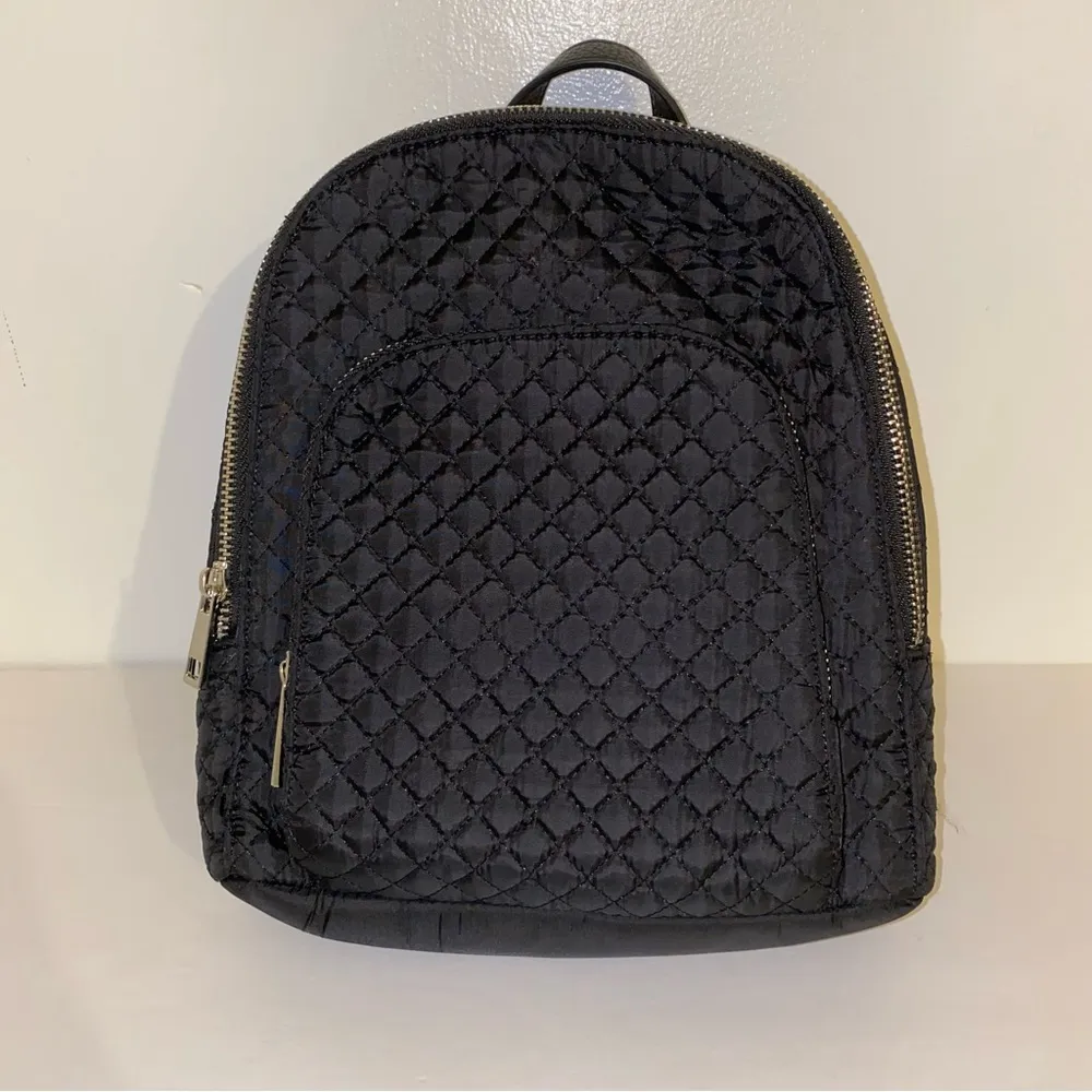 Mini Quilted Backpack Black Nylon with Adjustable straps - Image 3