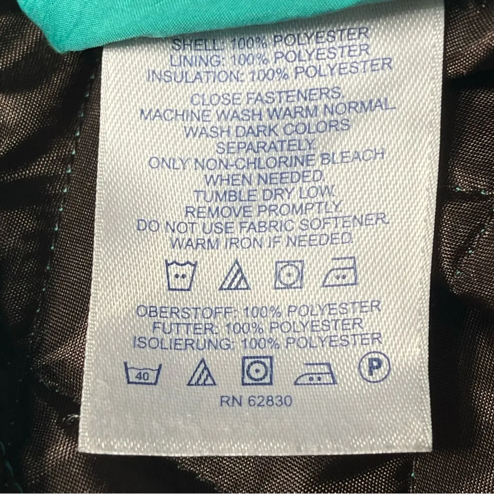 Lands End Lightweight Quilted Jacket Turquoise Size XSmall - Image 4