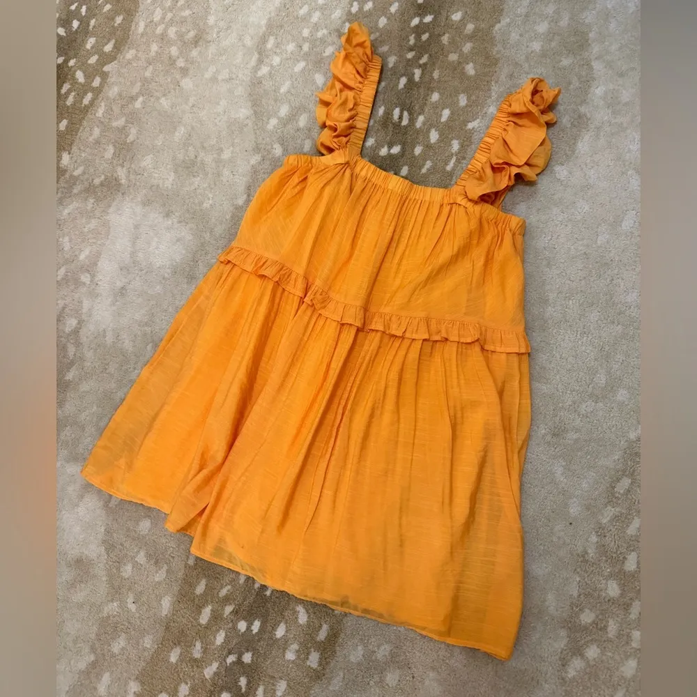 La Lavon bright orange ruffle tiered sundress women’s size large - Image 3
