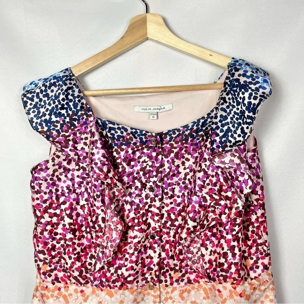 Julia Jordan  Mixed Dot Ruffle A-Line Dress 14 - Image 4