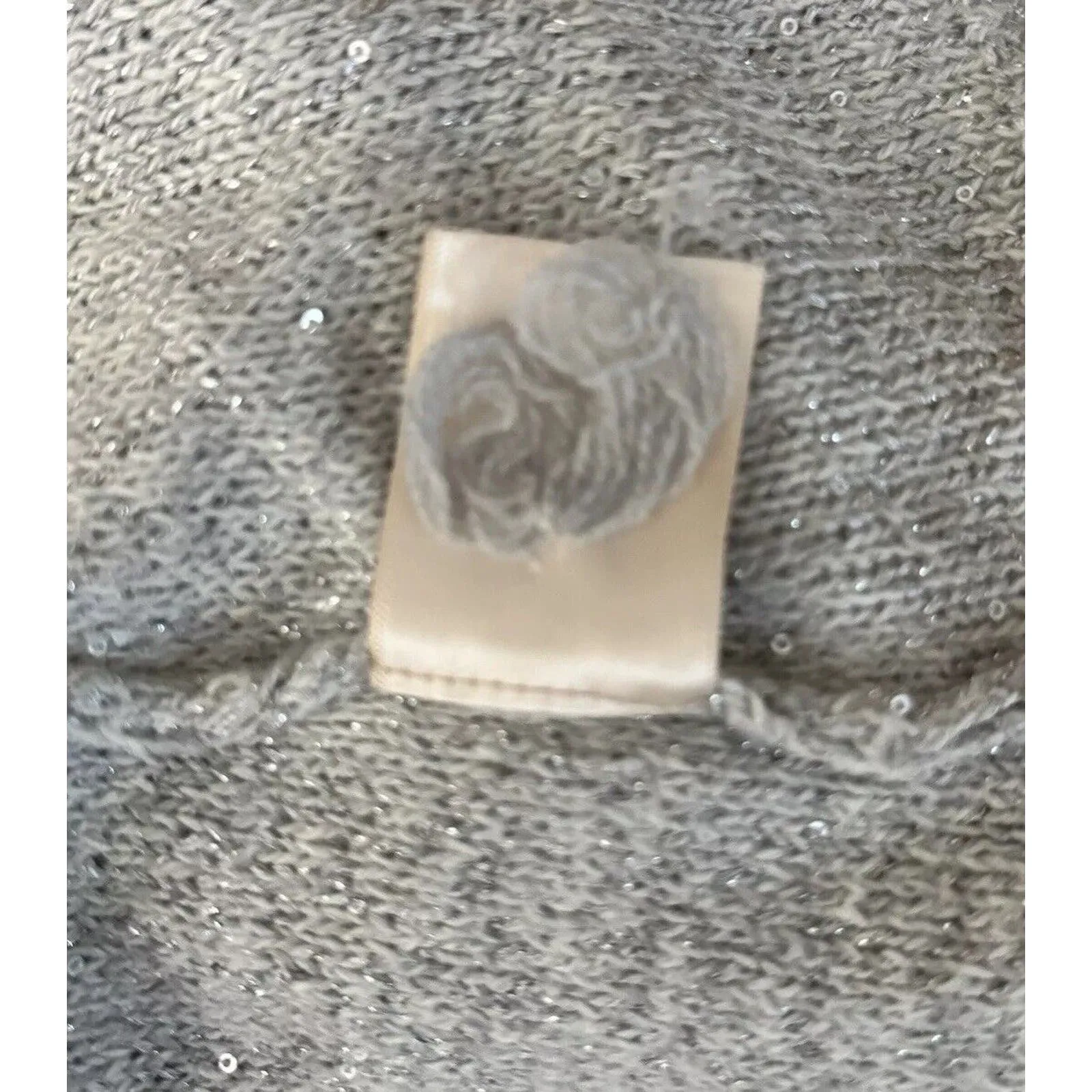 Anthropologie Knitted & Knotted Sweater Women Small Gray Open Knit Shimmmer Boho - Image 10